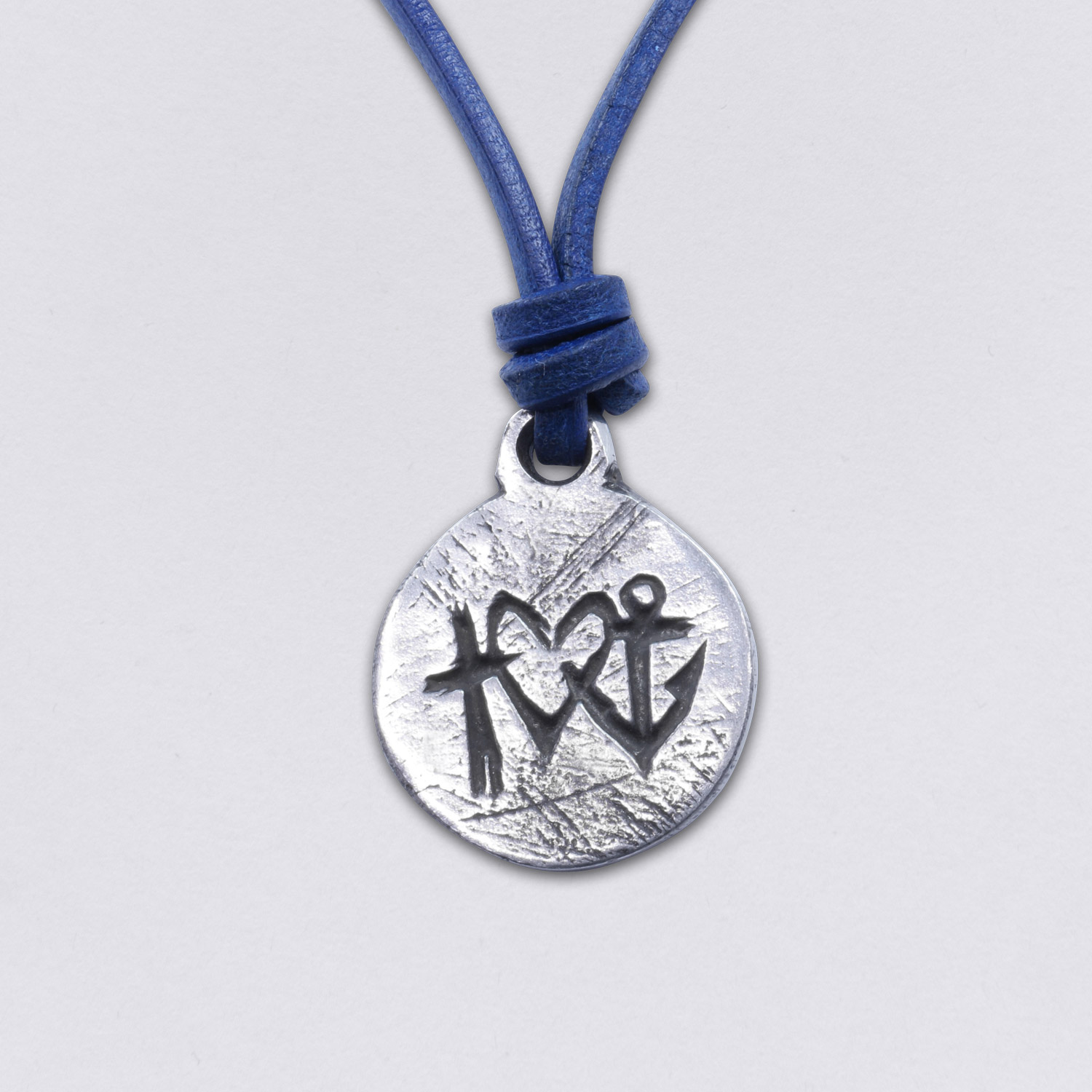 Gold pendant faith, love, hope with zircon | JewelryAndGems.eu